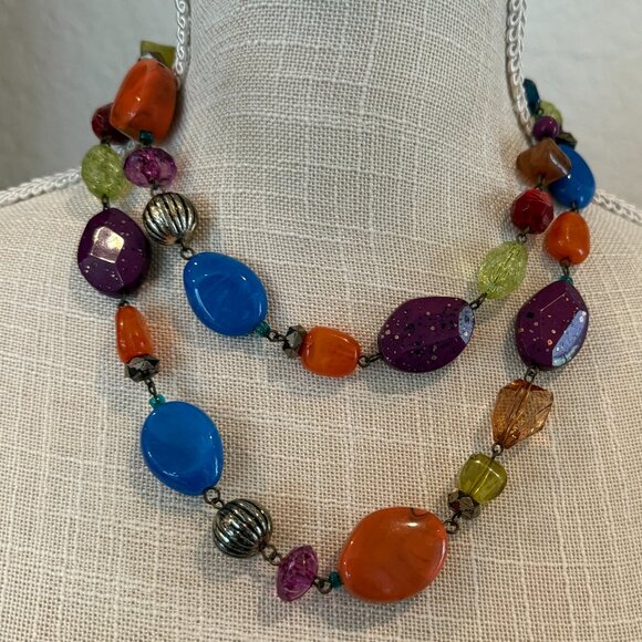 Jewelry - Wear Long or Short Colorful Vintage Acrylic Beads